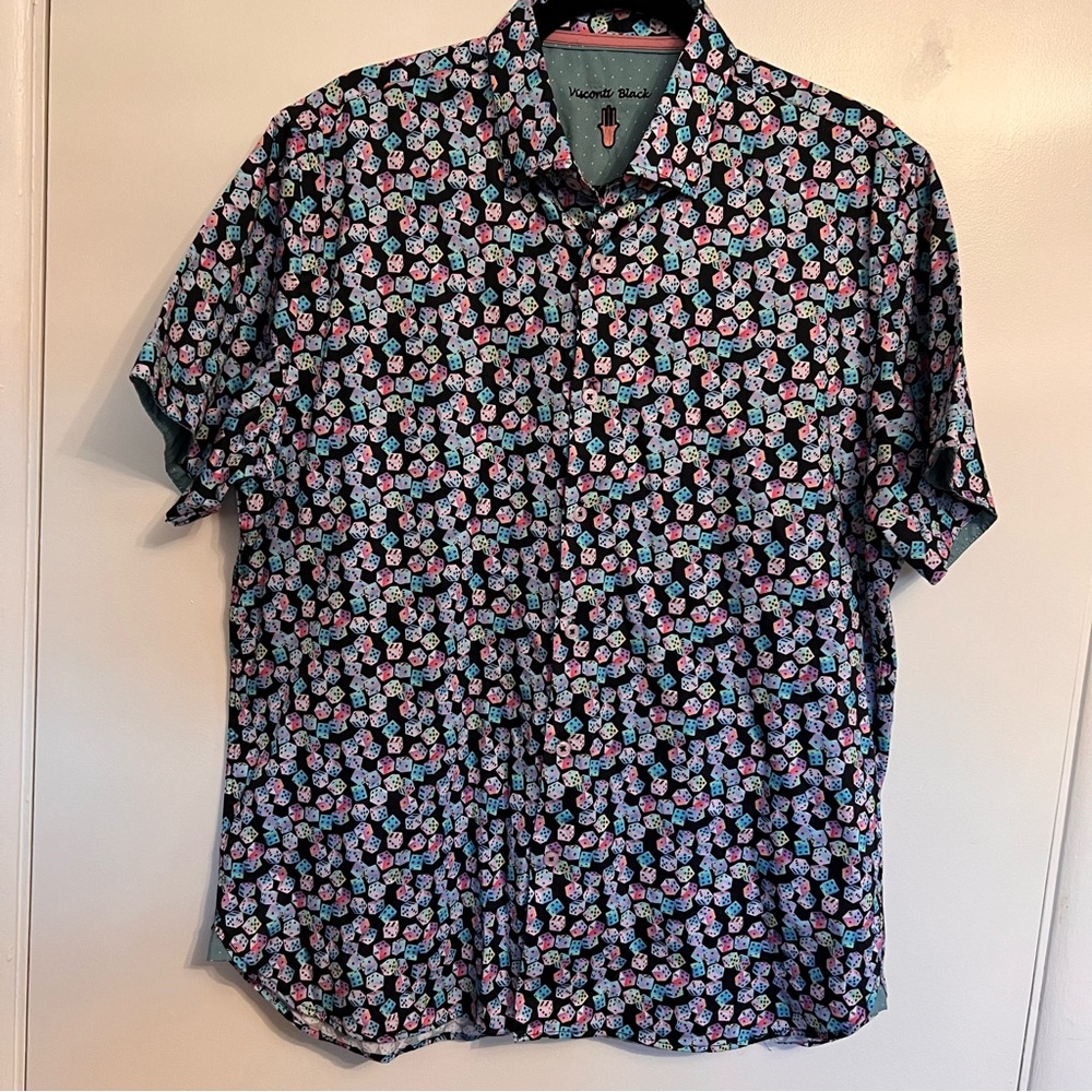 Visconti Black Roll The Dice Camp Shirt Large